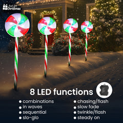 Christmas-5pc LED Candy Stake Light