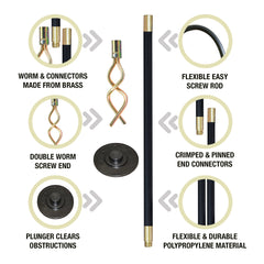 12 Piece Drain Rod Set