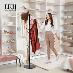 Durable 8-Peg Steel Coat Rack Stand