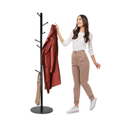 Durable 8-Peg Steel Coat Rack Stand