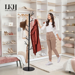 Durable 16-Peg Steel Coat Rack Stand