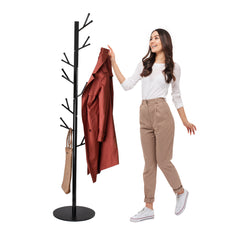 Durable 16-Peg Steel Coat Rack Stand