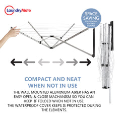 26m Foldable Wall Mounted Drying Airer
