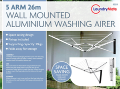 26m Foldable Wall Mounted Drying Airer