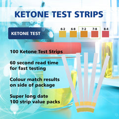 100 Piece Ketone Test Strips for Accurate Measurement