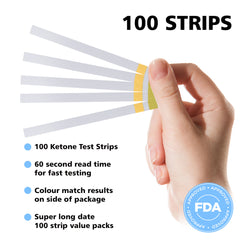 100 Piece Ketone Test Strips for Accurate Measurement