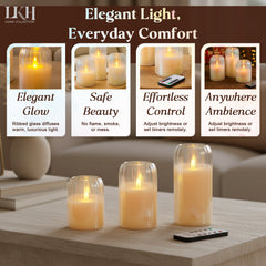 3PK Iridescent Glass Candle