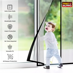 Durable Magnetic Black Door Screen Mesh