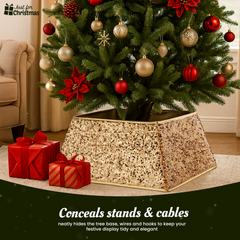 Christmas-Square Tree Skirt Gold (12)