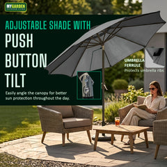 Market Umbrella with Easy Crank Lift Grey