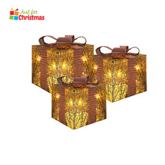3 Light-Up Christmas Parcels