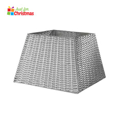 Collapsible Faux Rattan Christmas Tree Skirt