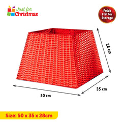 Collapsible Faux Rattan Christmas Tree Skirt