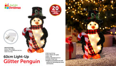 60cm Light-Up Glitter Penguin