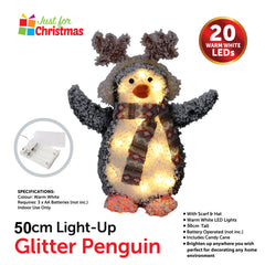 50cm Light-Up Glitter Penguin