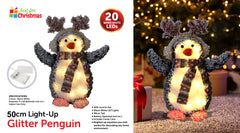 50cm Light-Up Glitter Penguin