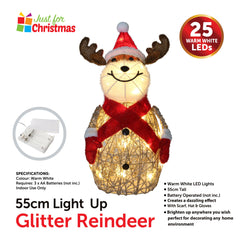 55cm Light-Up Glitter Reindeer