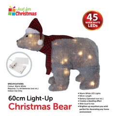 60cm Light-Up Christams Bear