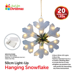 50cm Light-Up Hanging Snowflake