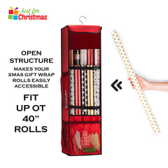 Christmas Gift Wrap Storage with Hanging Hook