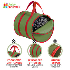 Christmas Lights Storage Barrel Bag