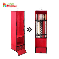 Christmas Gift Wrap and Ribbon Storage with Hanger