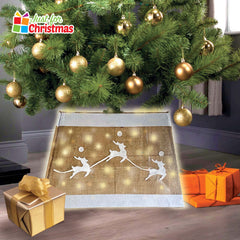 LED Reindeer Christmas Tree Skirt