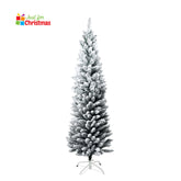 Slim Snowflocked Christmas Tree