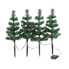 4 Piece Multicolour LED Christmas Tree Stake Lights