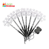 8PK LED Ice White Snowflake Stake Lights
