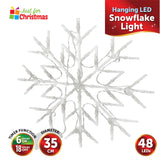 Hanging Blue LED Snowflake Light