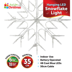 Hanging Blue LED Snowflake Light