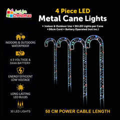 4 Piece LED Metal Cane Lights