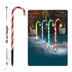 4 Piece LED Multicolour Candy Cane Lights
