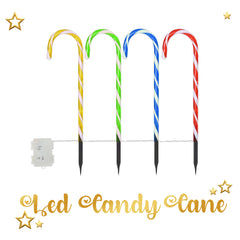 4 Piece LED Multicolour Candy Cane Lights