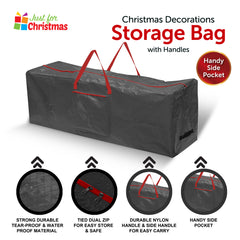 Christmas Decorations Storage Bag with Handles and Side Pouch