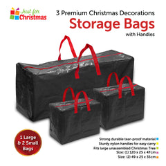 3PC Christmas Decoration Bags with Handles