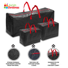 3PC Christmas Decoration Bags with Handles