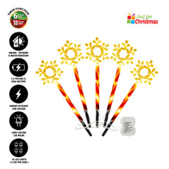 5 Piece LED Garden Snow Lights