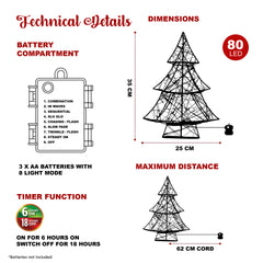 3D Wire LED Christmas Tree Lights