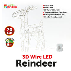 3D Wire LED Reindeer