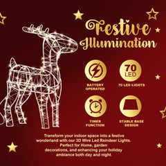 3D Wire LED Reindeer