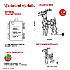 3D Wire LED Reindeer