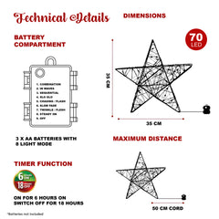 3D Wire LED Christmas Star