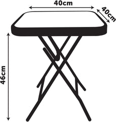 Folding Patio Table with Toughed Glass Table Top