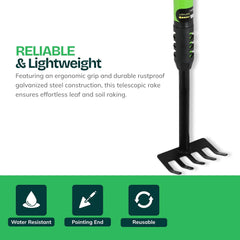 Telescopic Garden Rake for Easy Leaf and Debris Collection