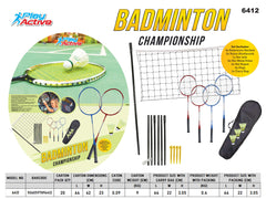 4 Player Badminton Set with Rackets and Shuttlecocks