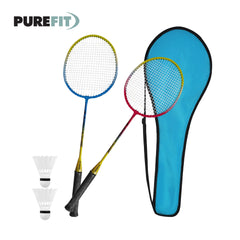 4 Piece Badminton Set with Rackets and Shuttlecocks