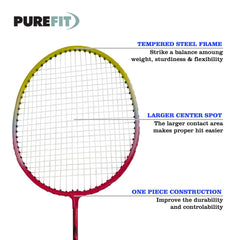 4 Piece Badminton Set with Rackets and Shuttlecocks