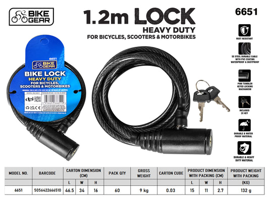 Bicycle Lock 2 Keys